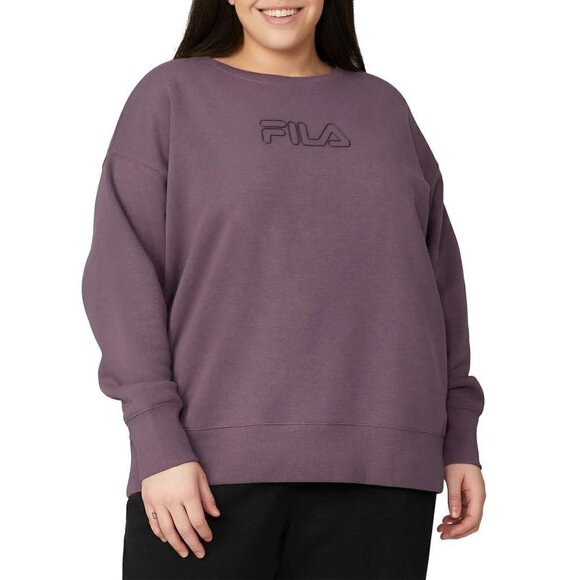 FILA Women's Chest Logo Cotton Blend Active Crewneck Sweatshirt Top - Picture 4 of 6